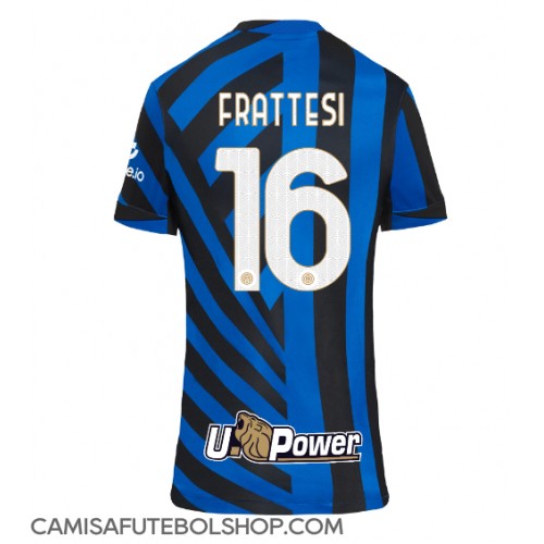 Camisa de time de futebol Inter Milan Davide Frattesi #16 Replicas 1º Equipamento Feminina 2024-25 Manga Curta